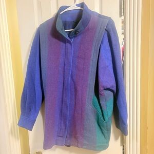 Vintage Avoca 100% new wool Ireland  *Dublin Candy-colored Full Zip coat size M